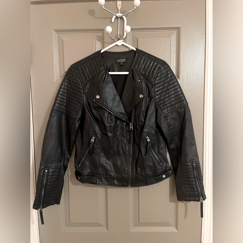 Topshop Leather Moto Jacket